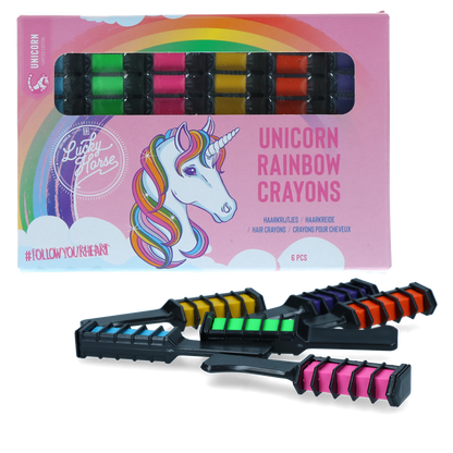 Lucky Horse Unicorn Rainbow Coloured Chalk
