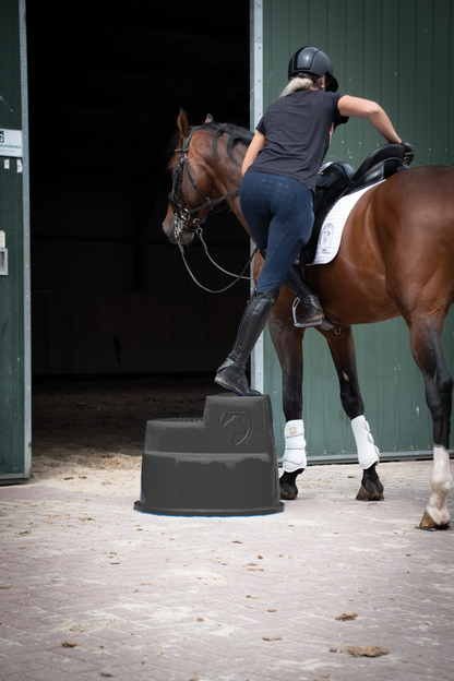 Excellent Horse Mounting Block 3 Steps Black