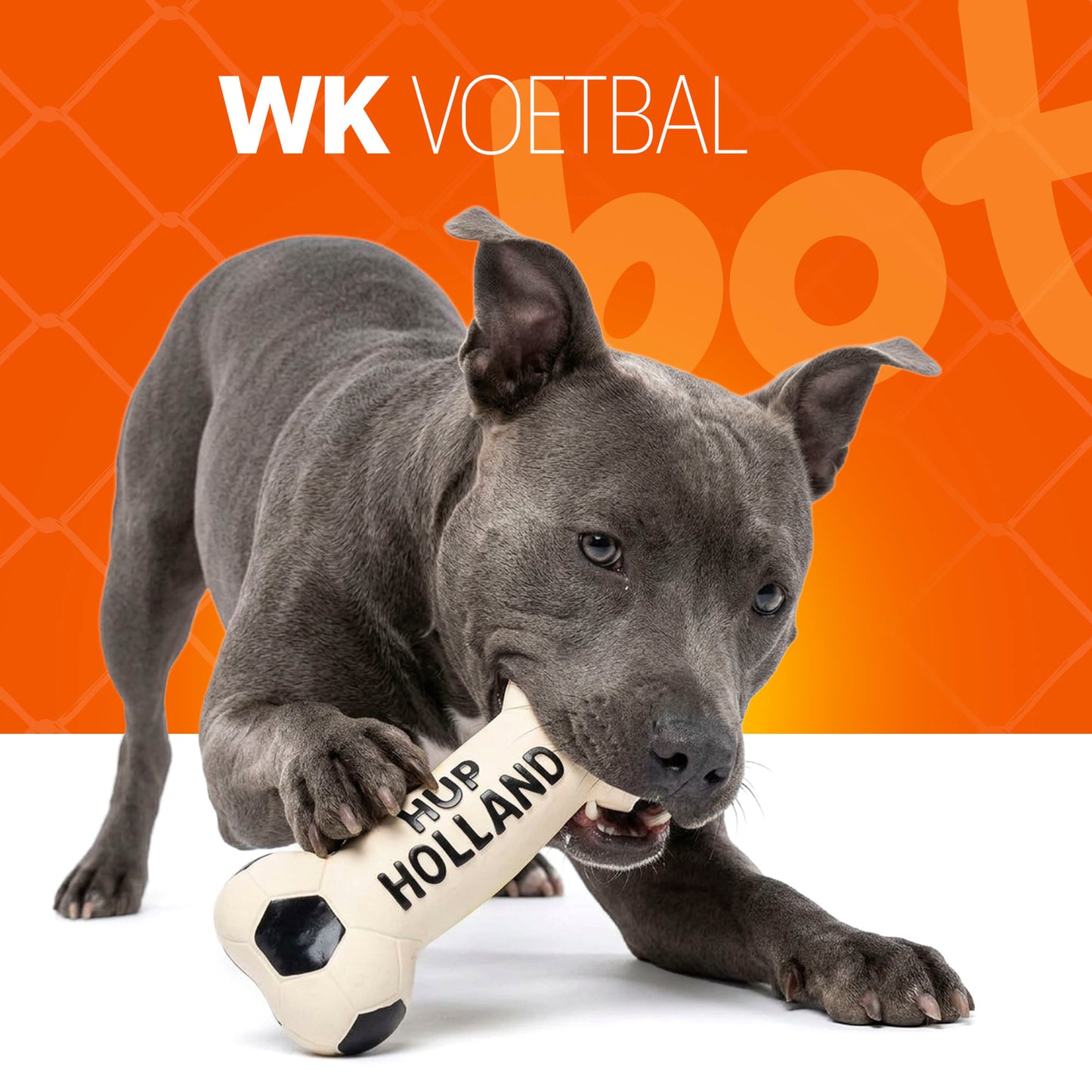 Oranje WK Latex Hondenspeeltjes Bot