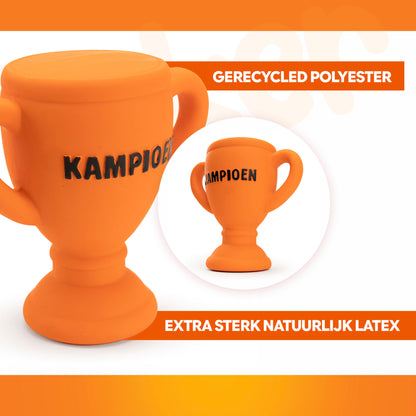 Oranje WK Latex Hondenspeeltjes Beker