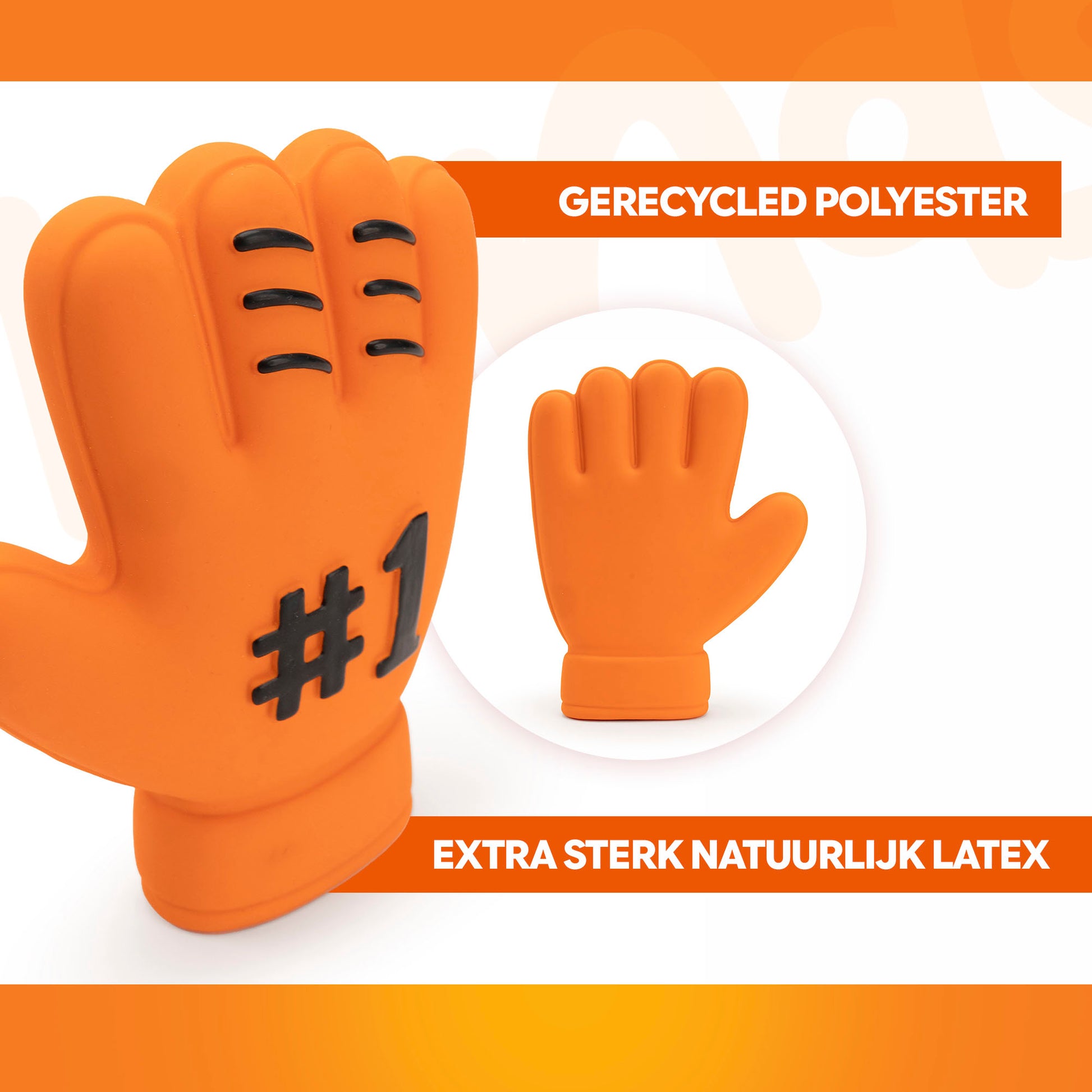 Oranje WK Latex Hondenspeeltjes Handschoen