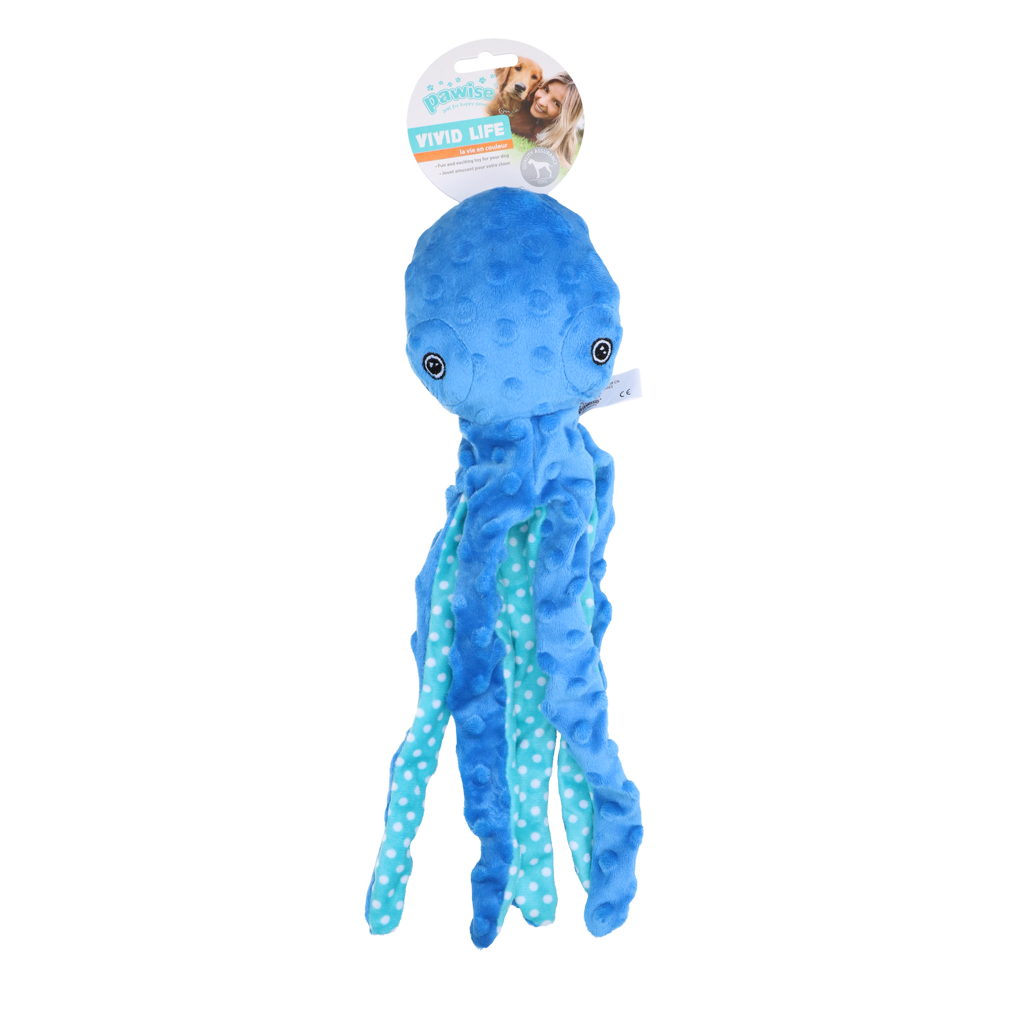 Pawise Multicolor Plush Octopus (3 colour assorted) S