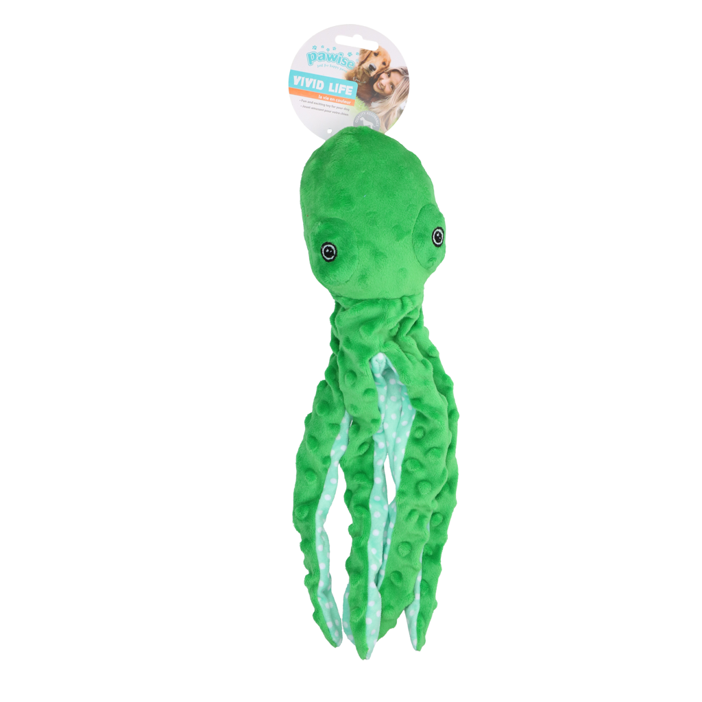 Pawise Multicolor Plush Octopus (3 colour assorted) S