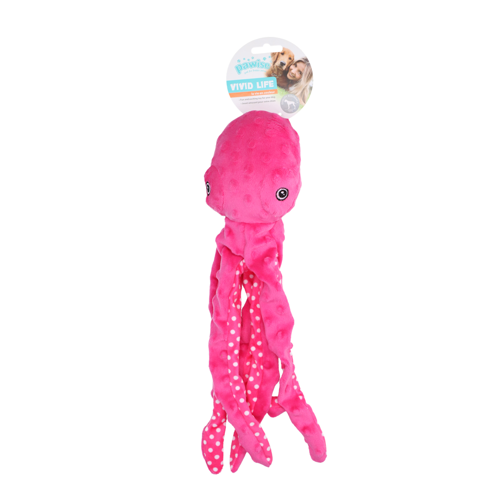 Pawise Multicolor Plush Octopus (3 colour assorted) M