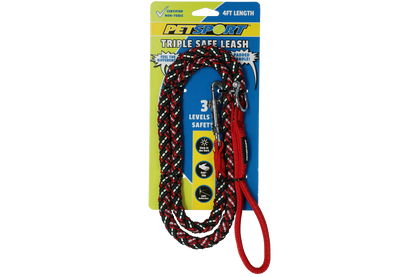 Petsport Triple Safe Leash Red 1.2 m