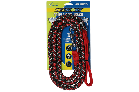 Petsport Triple Safe Póráz Piros 1,8 m