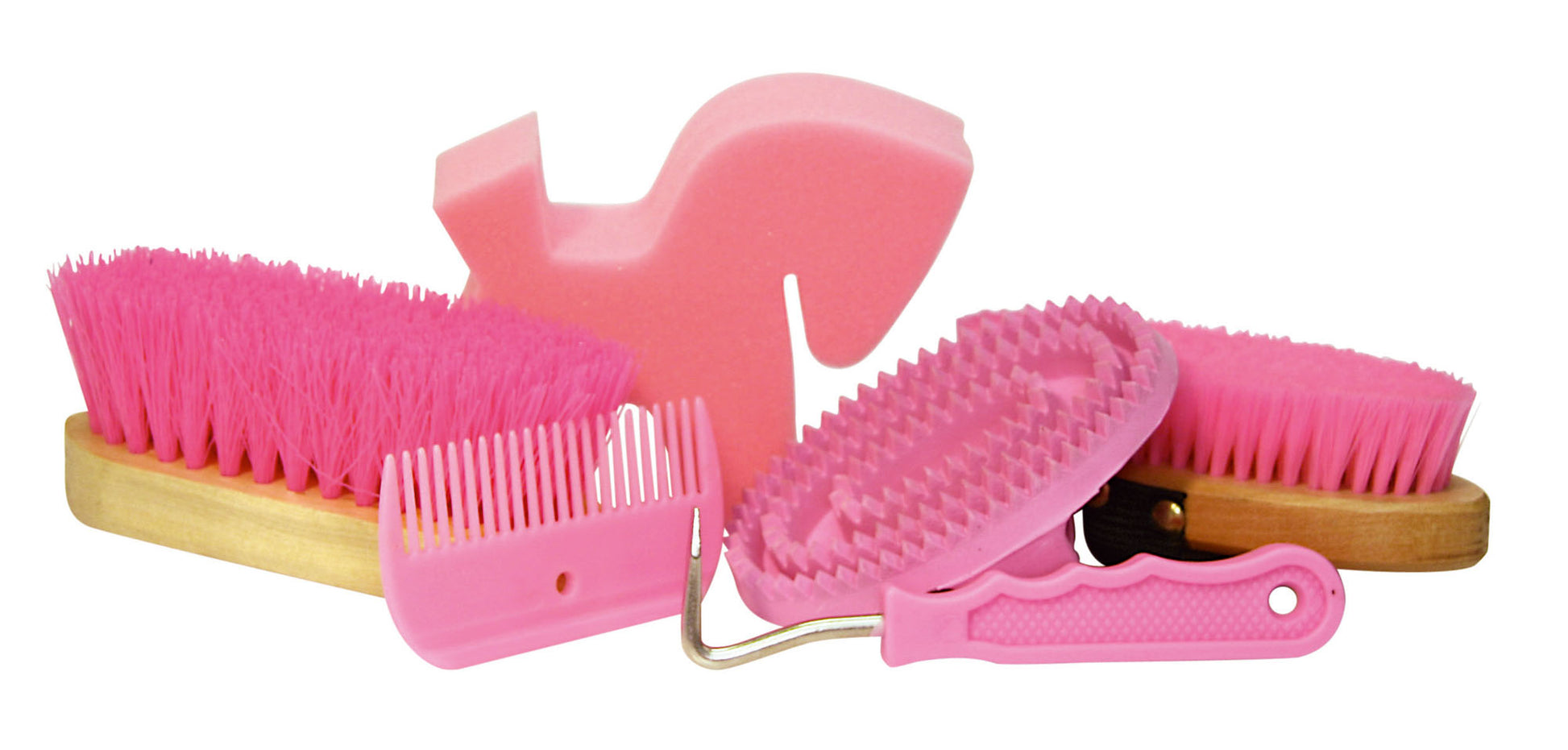 Grooming kit with 7 products in backpack pink
