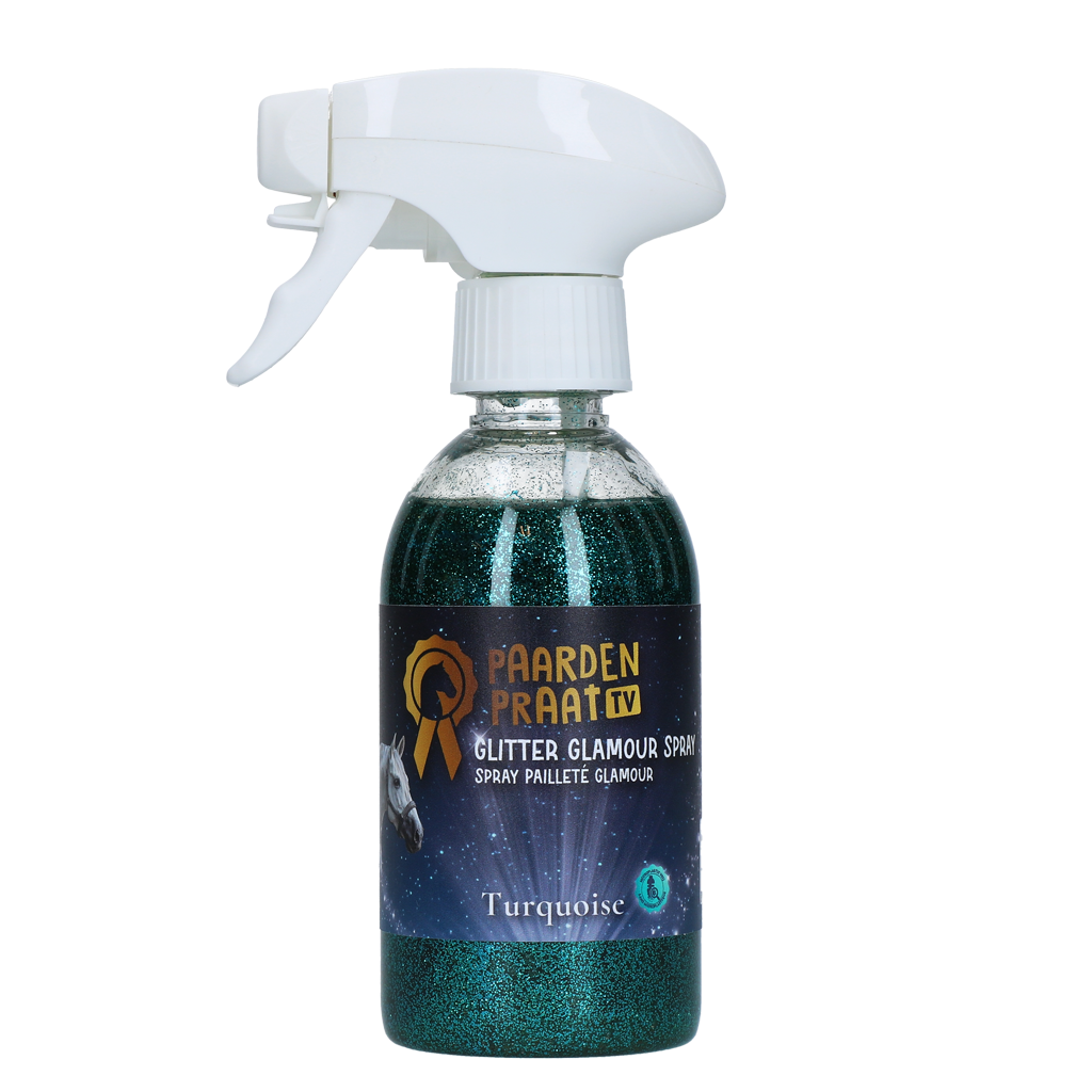 Paardenpraat TV Glitter Glamour Spray Turquoise