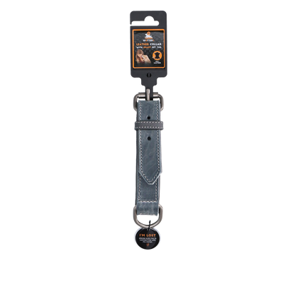Spotted! Pro Leather Collar Grey 2.5 x 45 cm