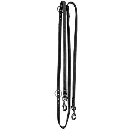 Spotted! Pro Leather Training Leash Black 1.6 x 250 cm