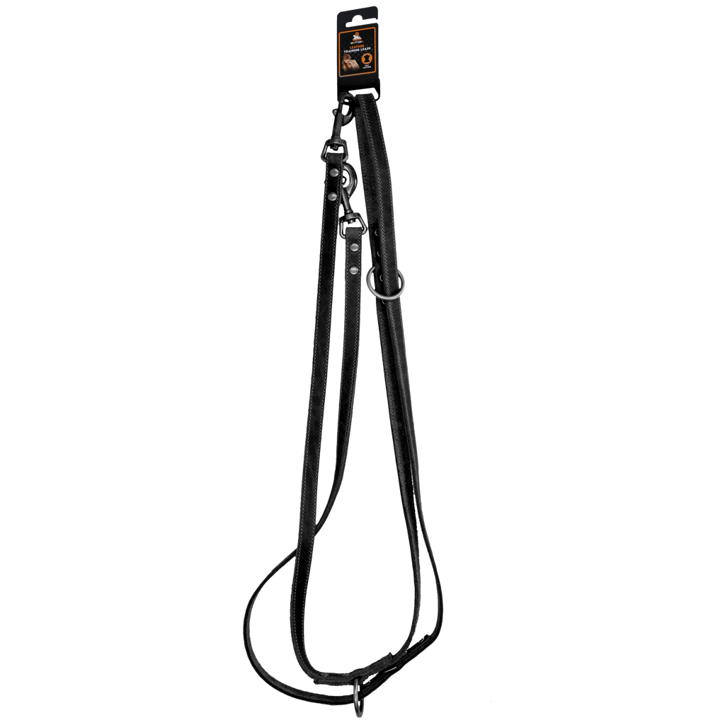 Spotted! Pro Leather Training Leash Black 1.6 x 250 cm