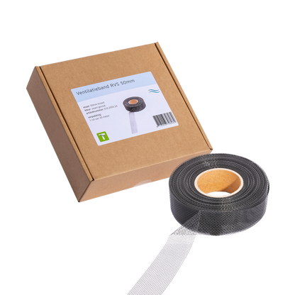Ventilation Band Stainless Steel Black 30 m x 5 cm