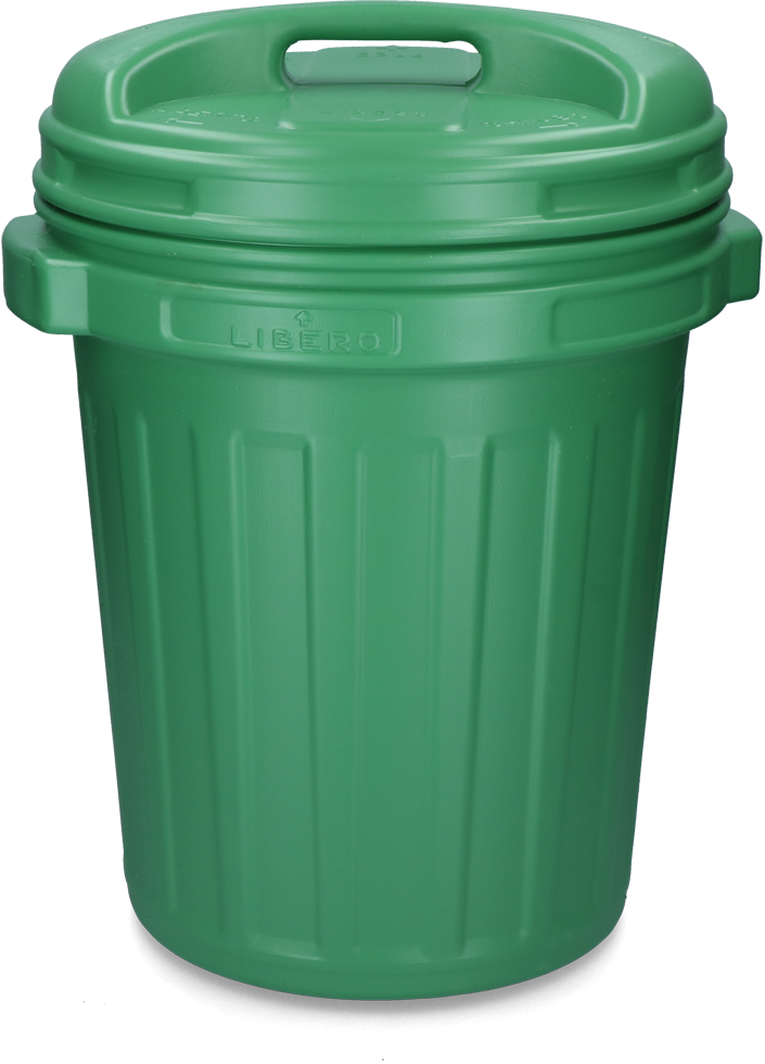 Storage Bucket with lid Black 40 litres Green