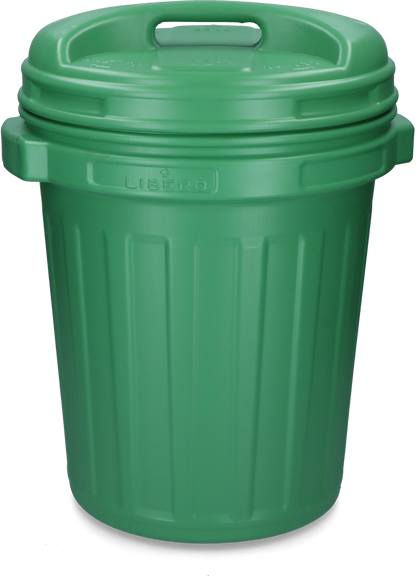 Storage Bucket with lid Black 40 litres Green