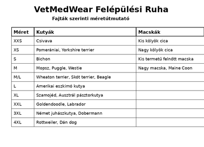 Műtét utáni ruha állatoknak - gallér helyettesítésére