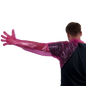 Disposable glove shoulder model