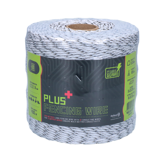 ZoneGuard 3 mm Plus kerítésdrót fehér és fekete 400 m