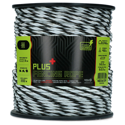 ZoneGuard 6 mm Plus kerítésszál fekete-fehér 200 m