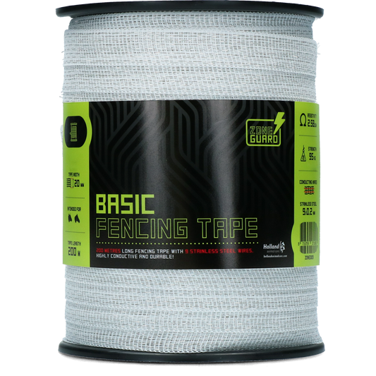 ZoneGuard 20 mm Basic kerítésszalag fehér 200 m (9 huzal)