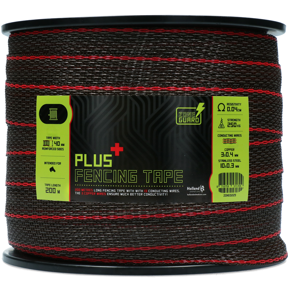 ZoneGuard 40 mm Plus fencing tape brown 200 m