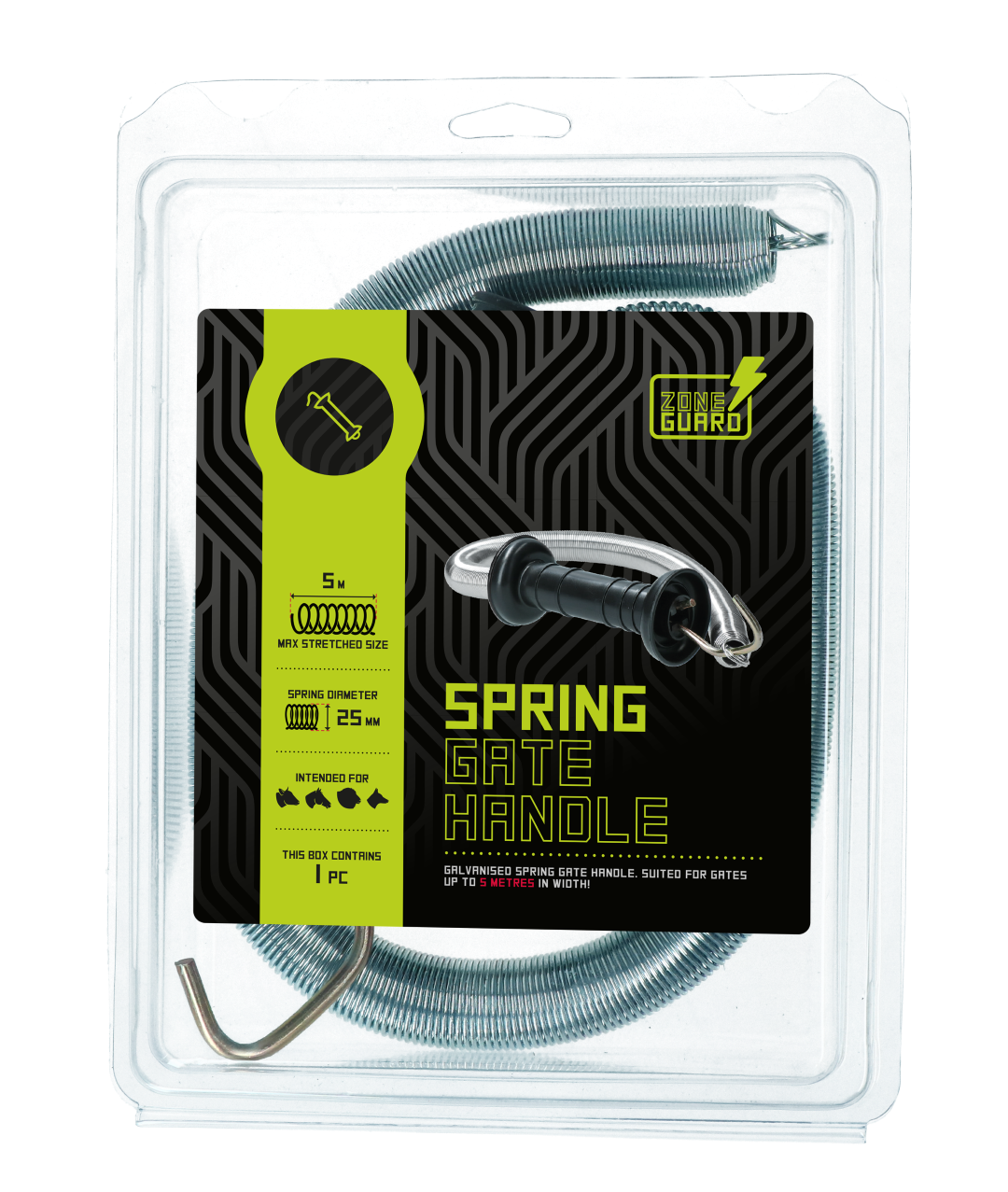 ZoneGuard Gate Handle with spring 25 mm