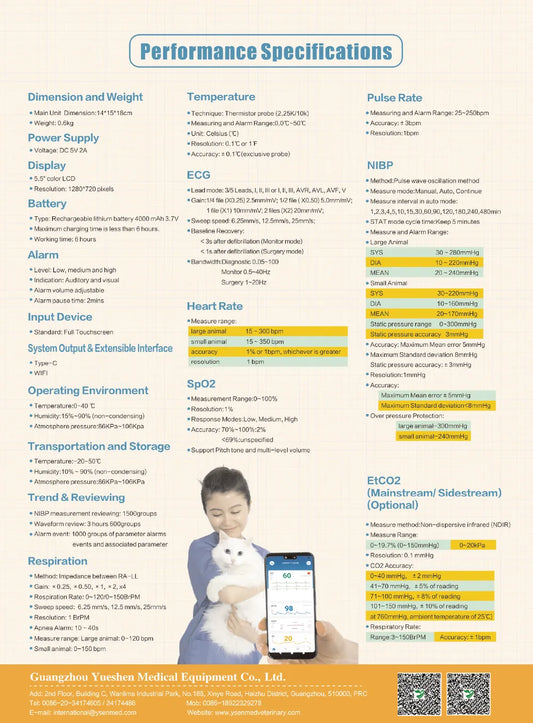 Intelligens állatorvosi vérnyomás- és vitálparaméter-monitor
