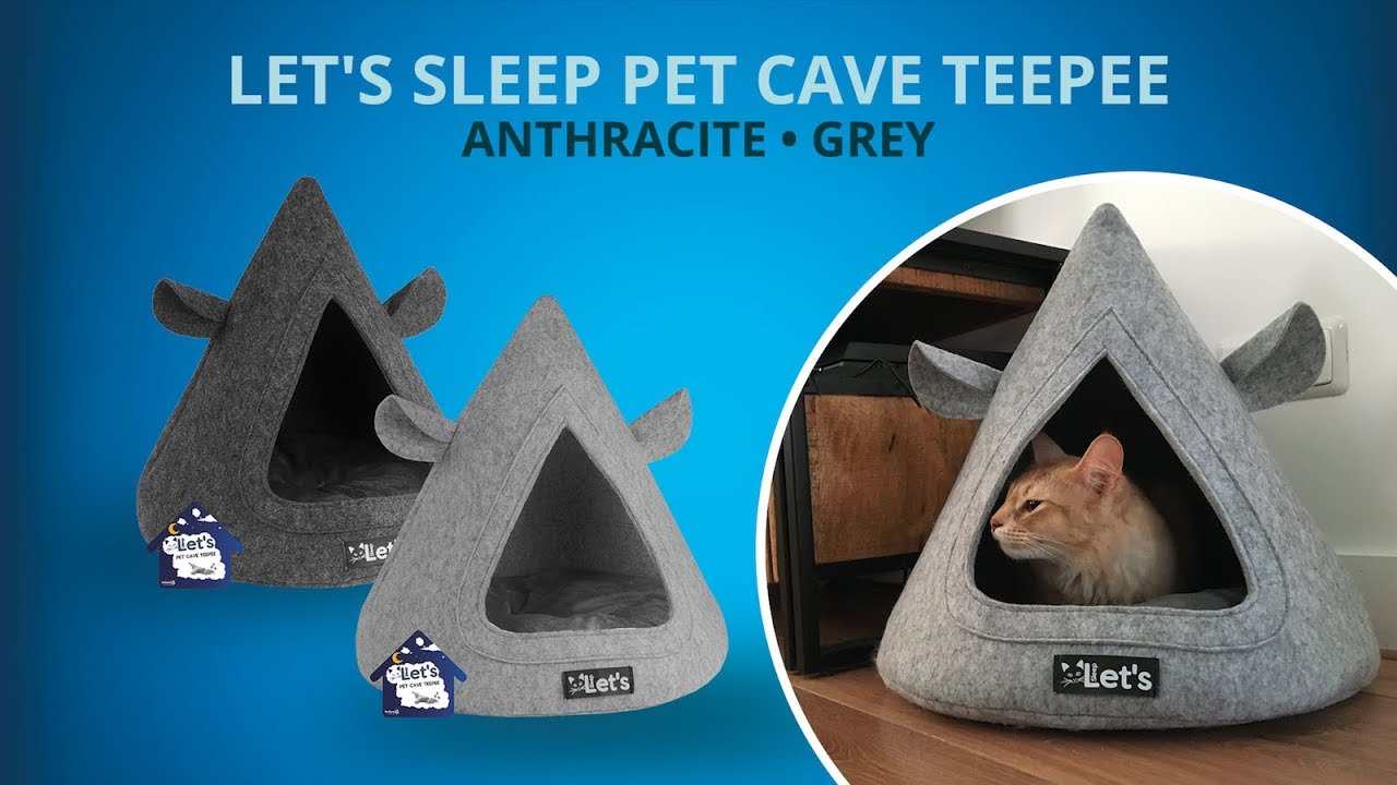 Let's sleep Pet Cave TeePee Grey